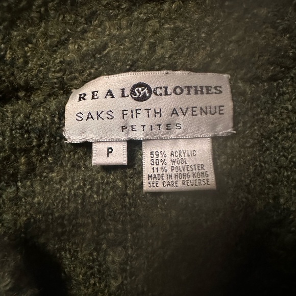 Dark green nubby button down sweater - GORGEOUS! - Picture 2 of 5